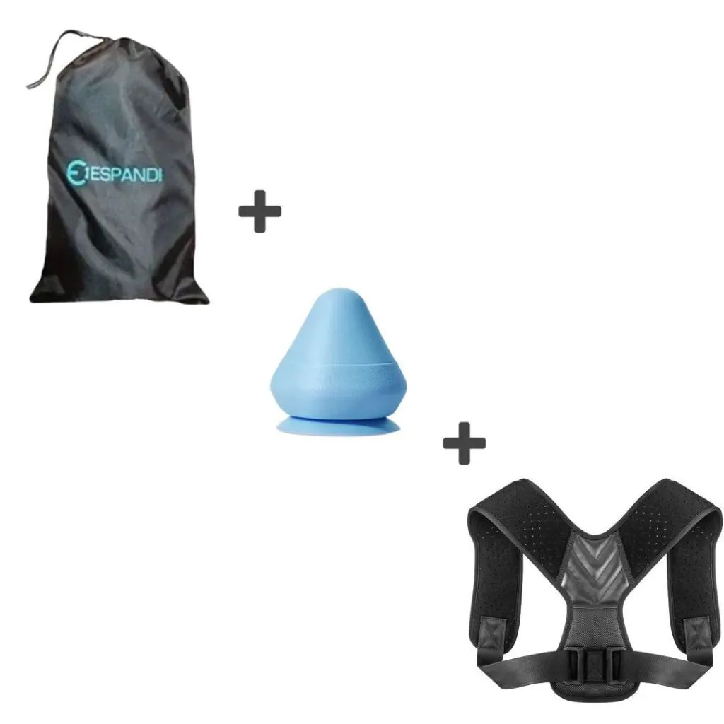 Espandi shoulder & back support vest three-piece set with carry bag and pad