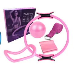 Espandi Pilates set in pink: ring, ball, loop band and resistance band