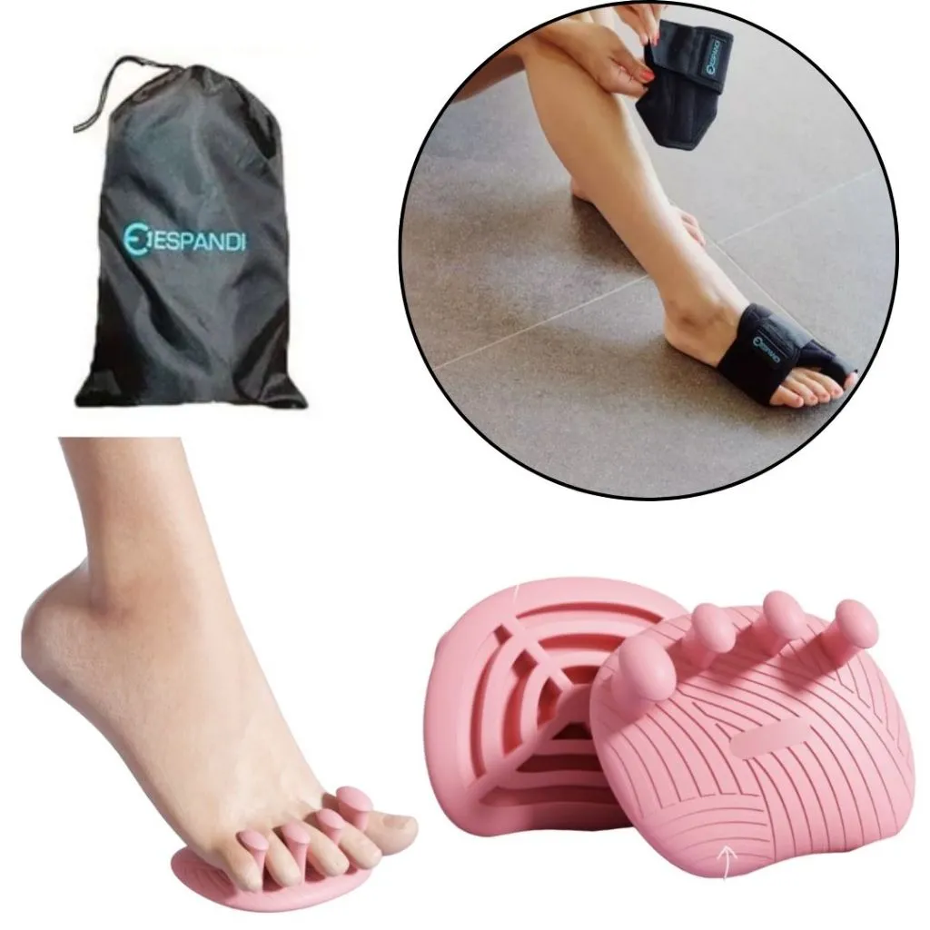 Espandi big toe separator set with carry bag and all accessories, packaging shown