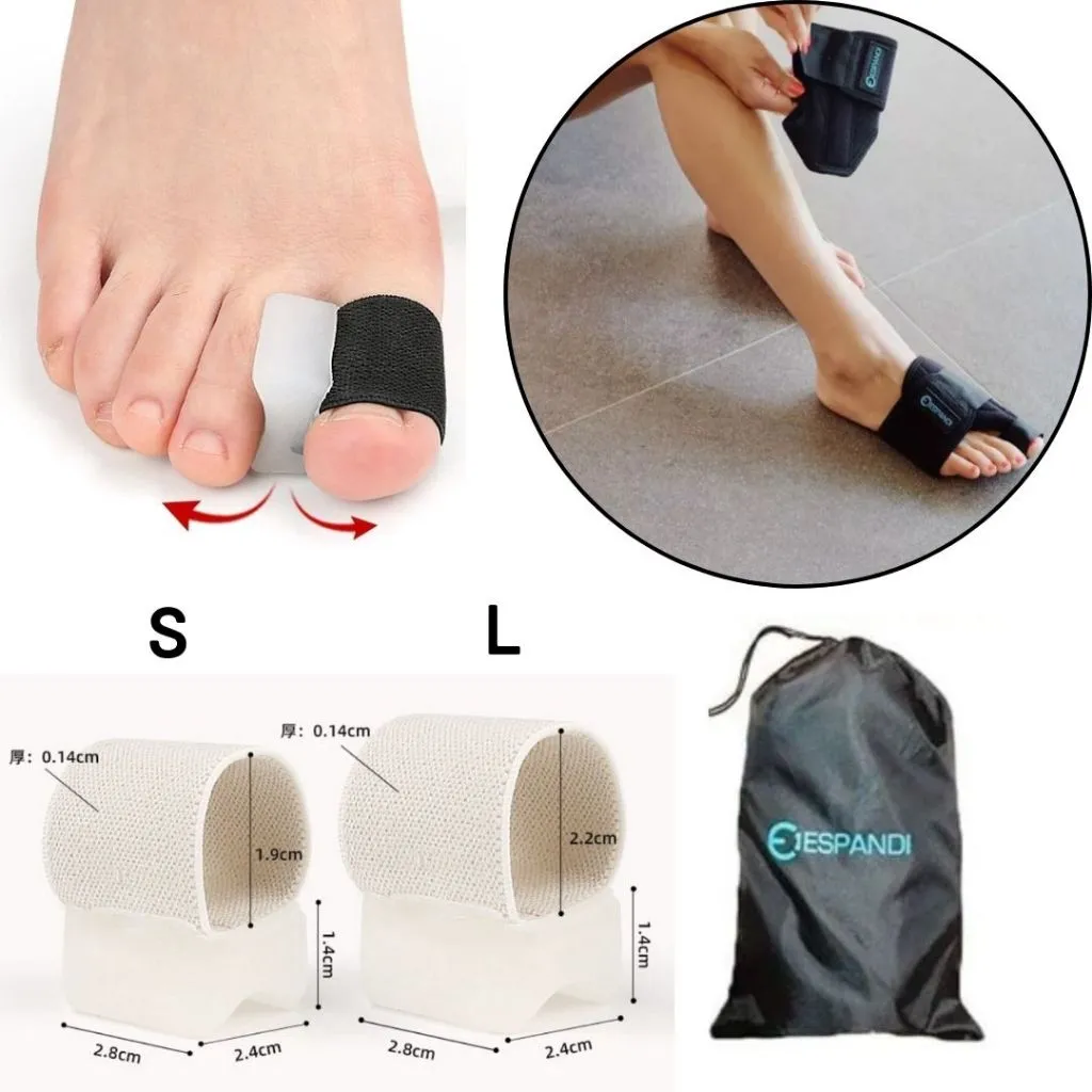 Espandi big toe separator size chart, S and L, buying guide