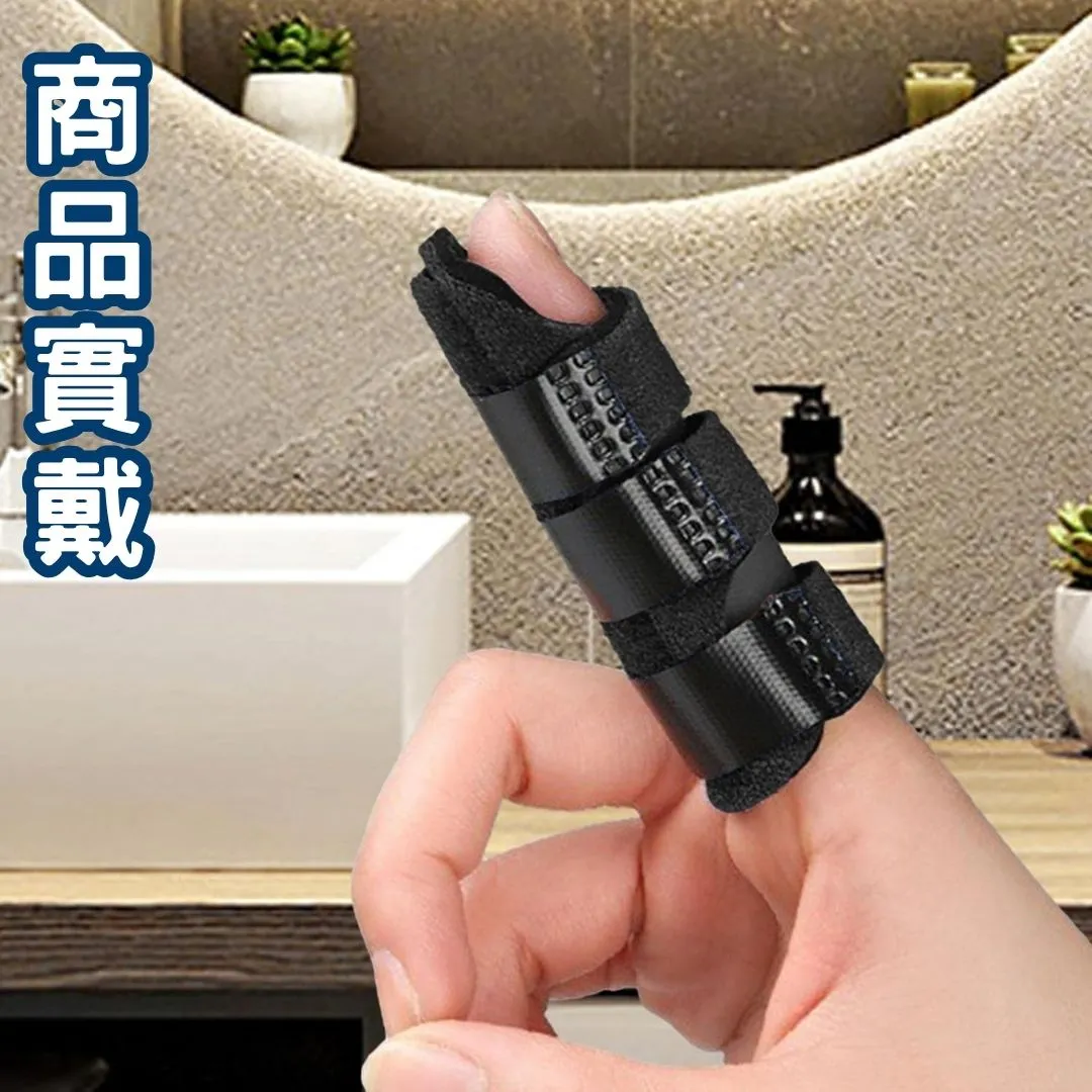 Espandi thumb splint worn for woodwork and hands-on jobs, protecting the finger