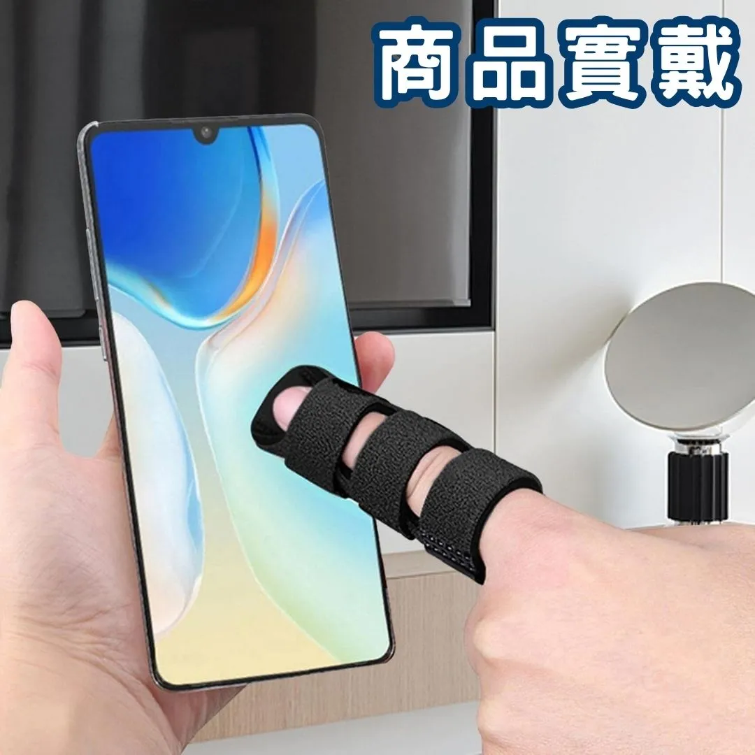 Espandi thumb splint in everyday use, shown at home and while using a phone