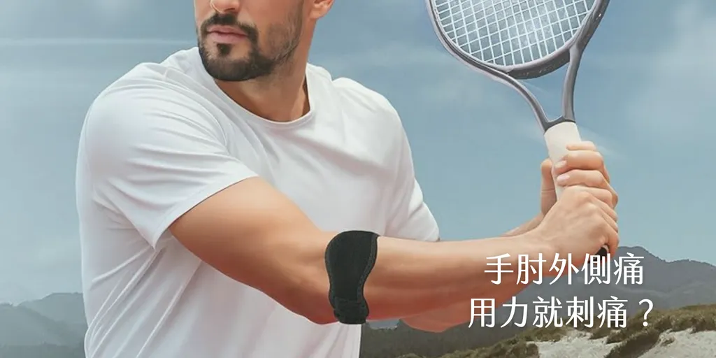 手肘外側痛用力就刺痛,男性配戴Espandi Sport護肘打網球,網球肘護肘