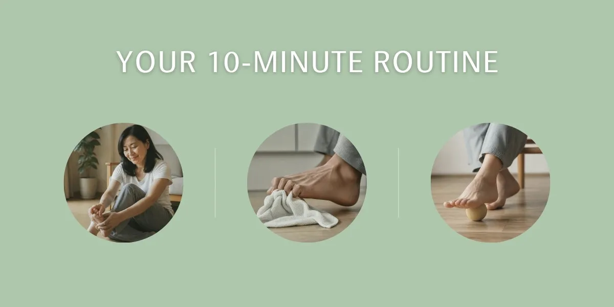 Your 10-minute routine: big toe stretch, towel grab and foot ball roll