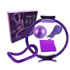 Espandi Pilates set in purple: ring, ball, loop band, resistance band and carry bag
