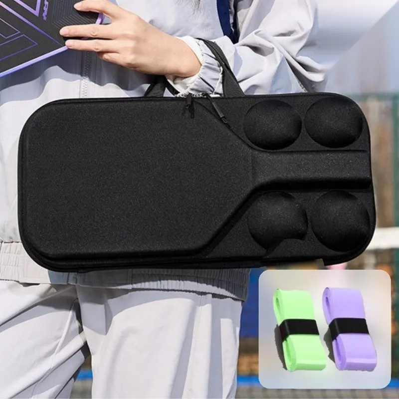 Pickleball Paddle Case | Hard-Shell Protection, Holds 2 Paddles and 4 Balls, Free Grip Tape
