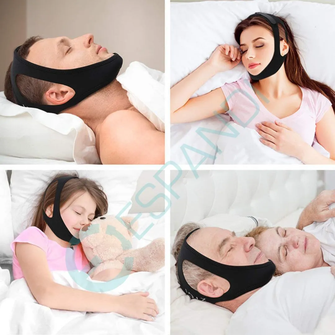 Espandi chin support strap worn at night while sleeping