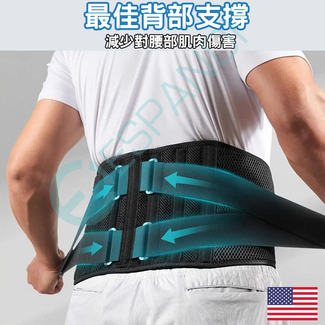 【Importado de EE. UU. ™】 Tirantes de espalda fijos bidireccionales para soporte de cintura diario para aliviar el dolor de espalda baja