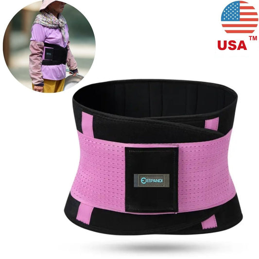 Purple lumbar support belt for seniors, English product image
