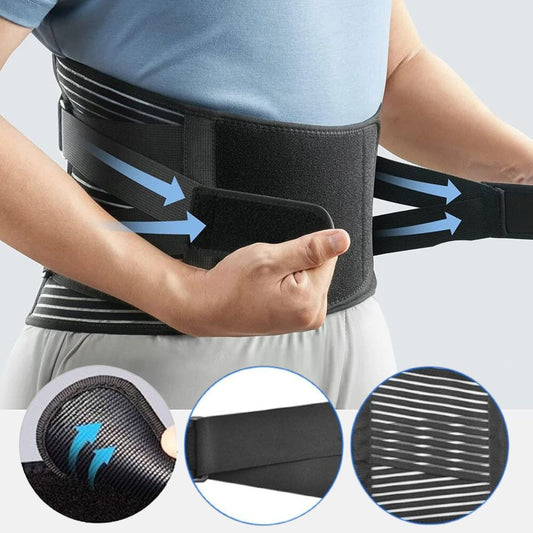 【Importado de EE. UU. ™】 Tirantes de espalda fijos bidireccionales para soporte de cintura diario para aliviar el dolor de espalda baja